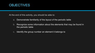 Periodic Table of Elements Grade 7 1st Quarter | PPTX