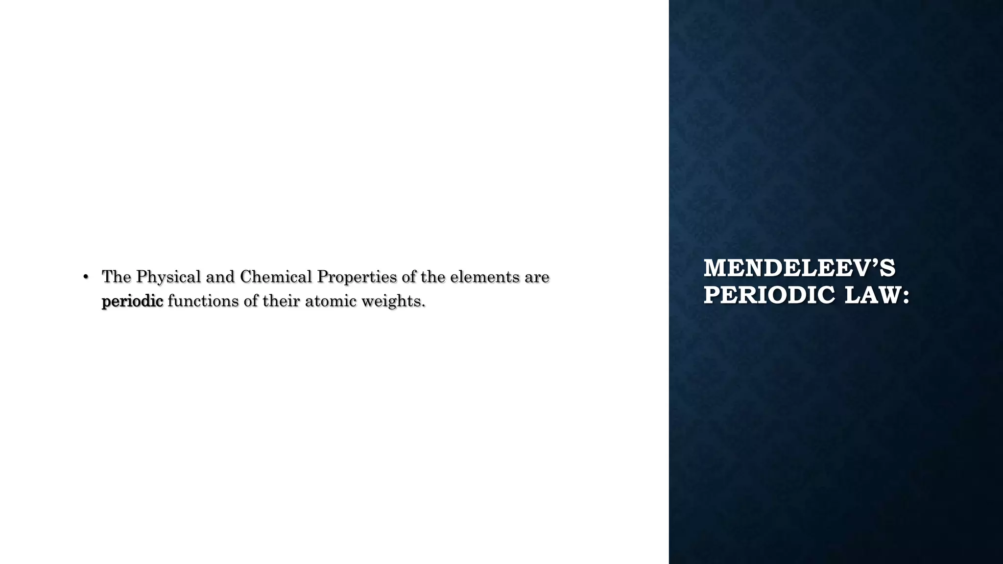 The periodic table class 10