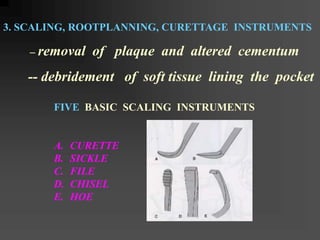 Curator Instrument THE PERIODONTAL INSTRUMENTARIUM.ppt