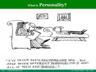 2015 - CONSUMER BEHAVIOR DR. AHMAD FARAZ – CBA - UOD
What is Personality?
 