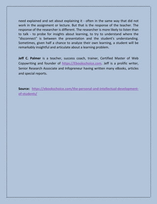 The Personal and Intellectual Development of Students | PDF