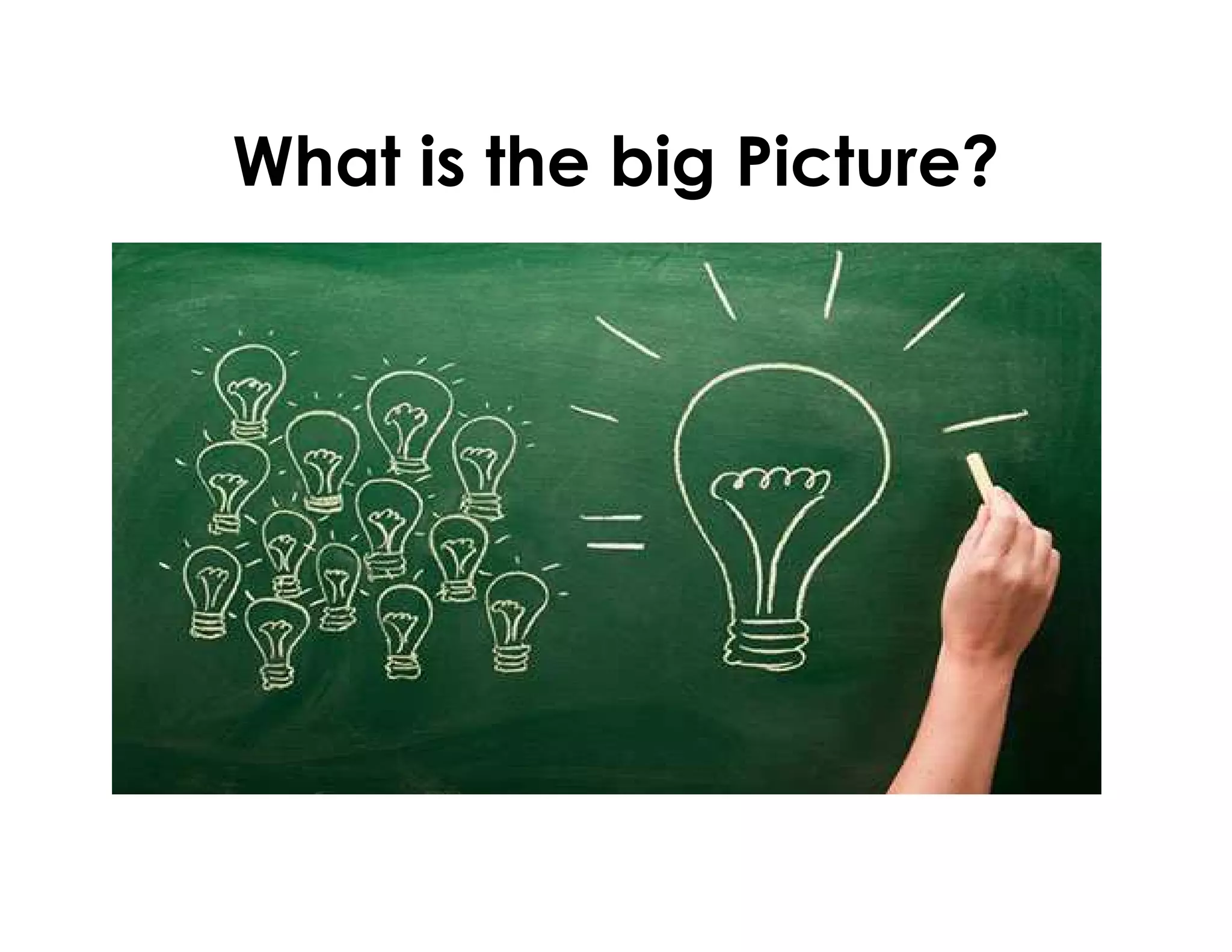 What is the big Picture?
 