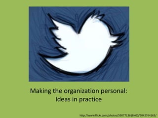 1. Create a personal organizational profileOfficial twitterEd’s personal twitter
