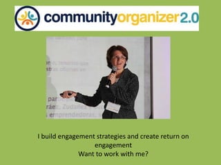 Debra AskanaseDigital Strategist, Founderdebra@communityorganizer20.comTwitter: @askdebraLinkedin: www.linkedin.com/in/debraaskanaseSlideshare: www.slideshare.net/debask