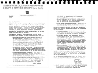 QUITE FRANKLY, AMERICAN EXPRESSOGILVY & MATHER DIRECT, New York