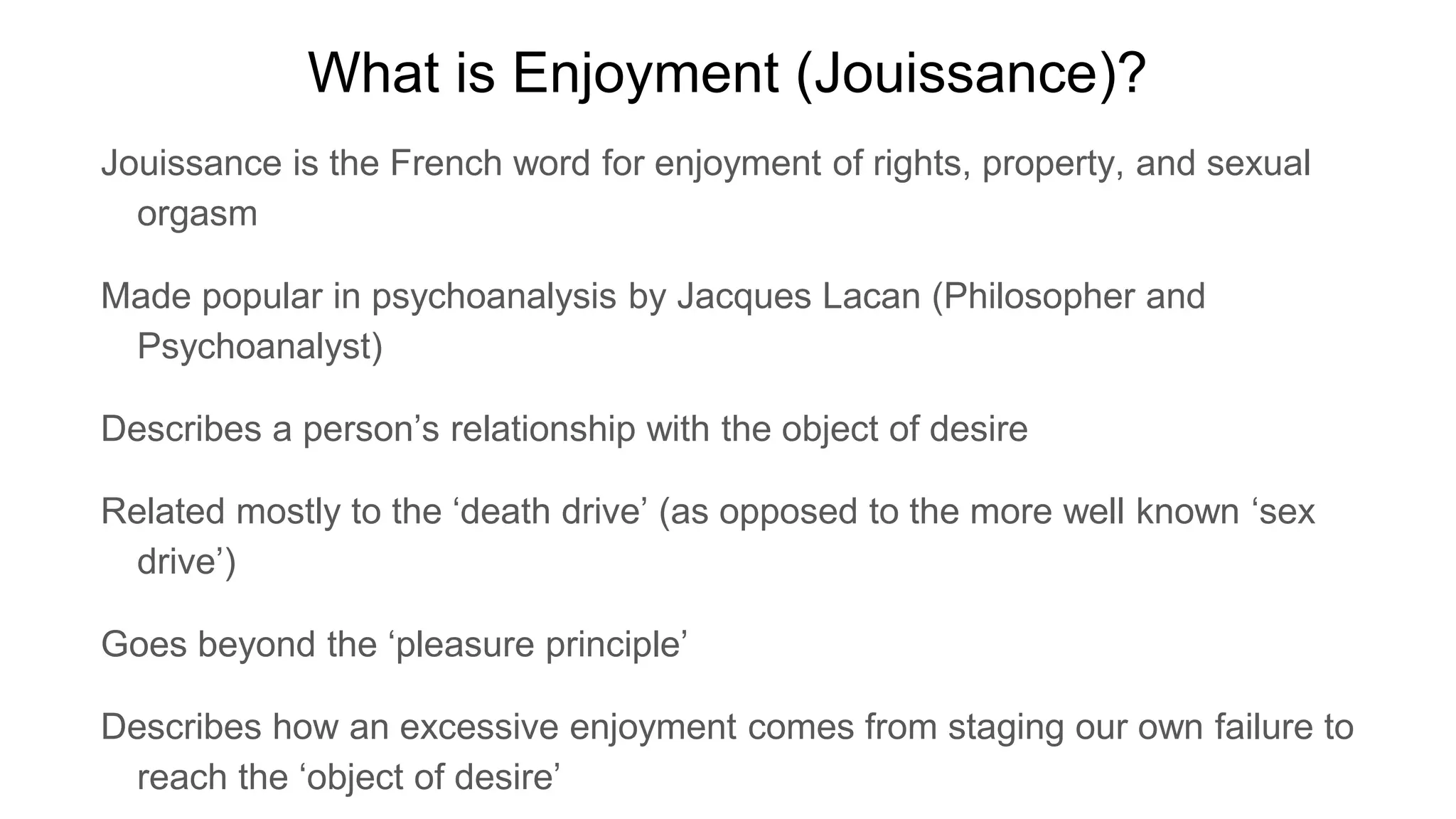 Learning Objectives • Learn the fundamentals of Lacanian and Zizekian critical theory. • After this talk, you should be able to read Zizek without pulling your hair out • Apply the fundamentals of critical theory to your favorite computer programming language. • Start a holy war … (or stop one) 