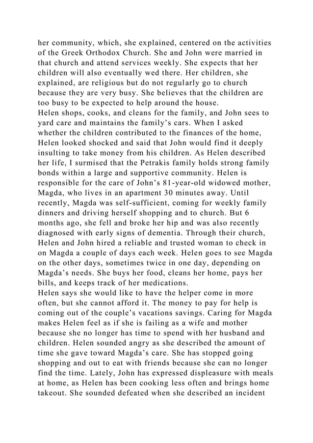 The Petrakis FamilyHelen Petrakis is a 52yearold heterosexual .docx