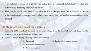The pharmaceutical manufacturing principles - Quality Control | PPTX