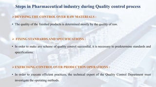 The pharmaceutical manufacturing principles - Quality Control | PPTX