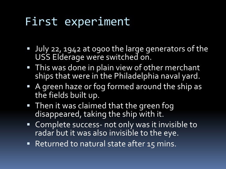 The Philadelphia Experiment