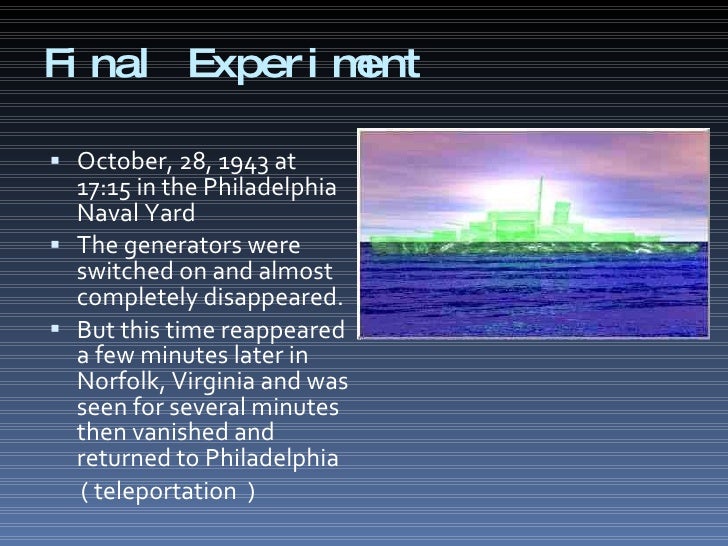 The Philadelphia Experiment