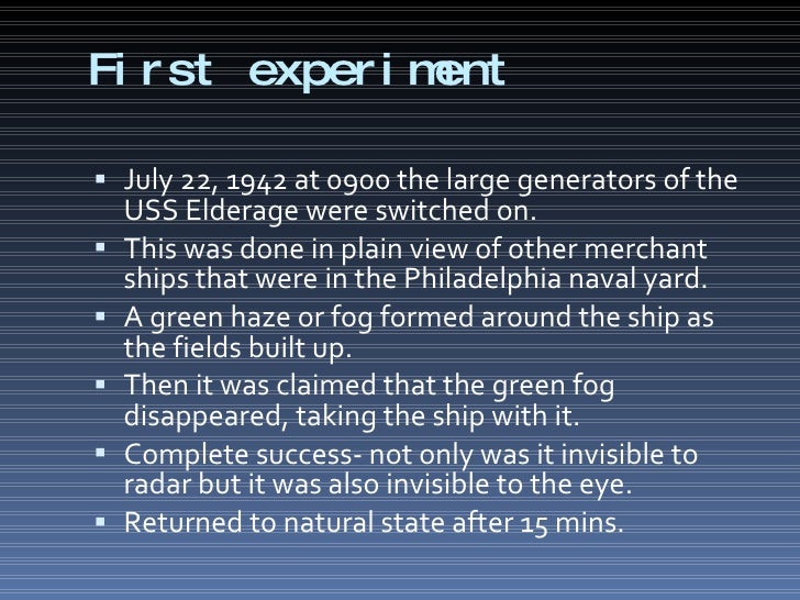 The Philadelphia Experiment