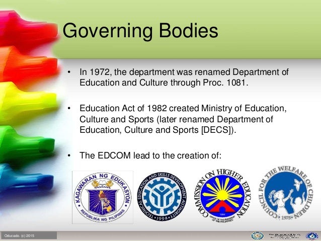 philippine educational system Three government organizations handle education in the philippines these are the department of education, culture, and sports (decs), the commission on higher. philippine educational system Three government organizations handle education in the philippines these are the department of education, culture, and sports (decs), the commission on higher.