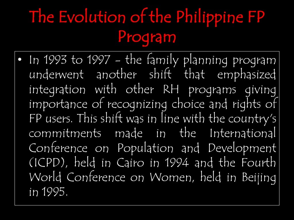 The philippine family planning program (PPT)