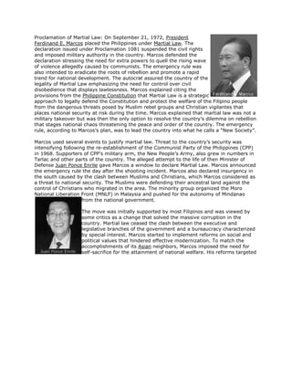 The philippines during martial law