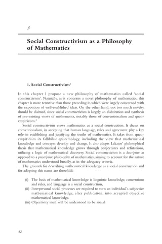 The Philosophy of mathematics education 2 | PDF