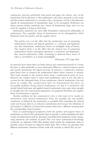 The Philosophy Of Mathematics Education 2