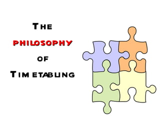 The
philosophy
     of
Tim etabling
 