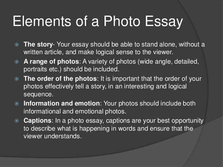 Photographic essays example