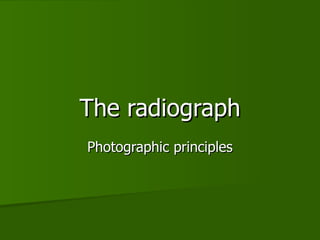 The photographic principles