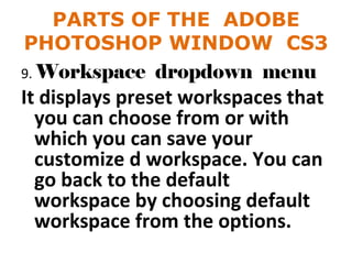 The Adobe Photoshop Window | PPT