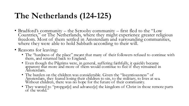 Lecture on William Bradford's Of Plymouth Plantation