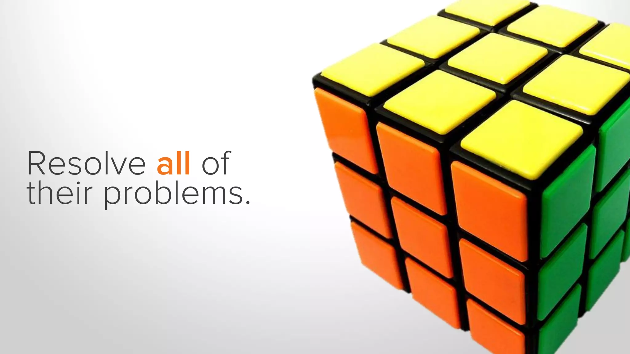 Resolve all of
their problems.
 