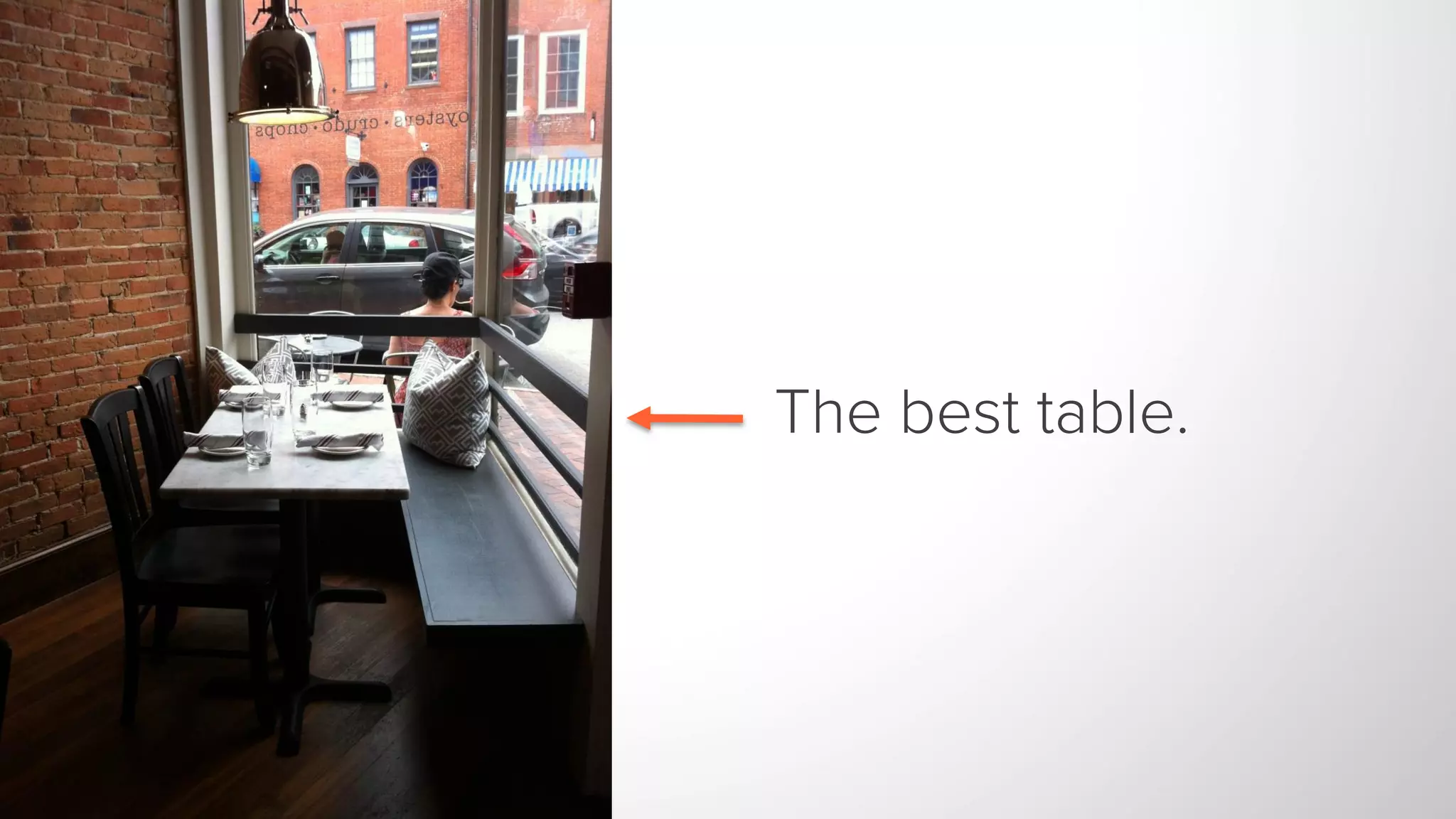 The best table.
 
