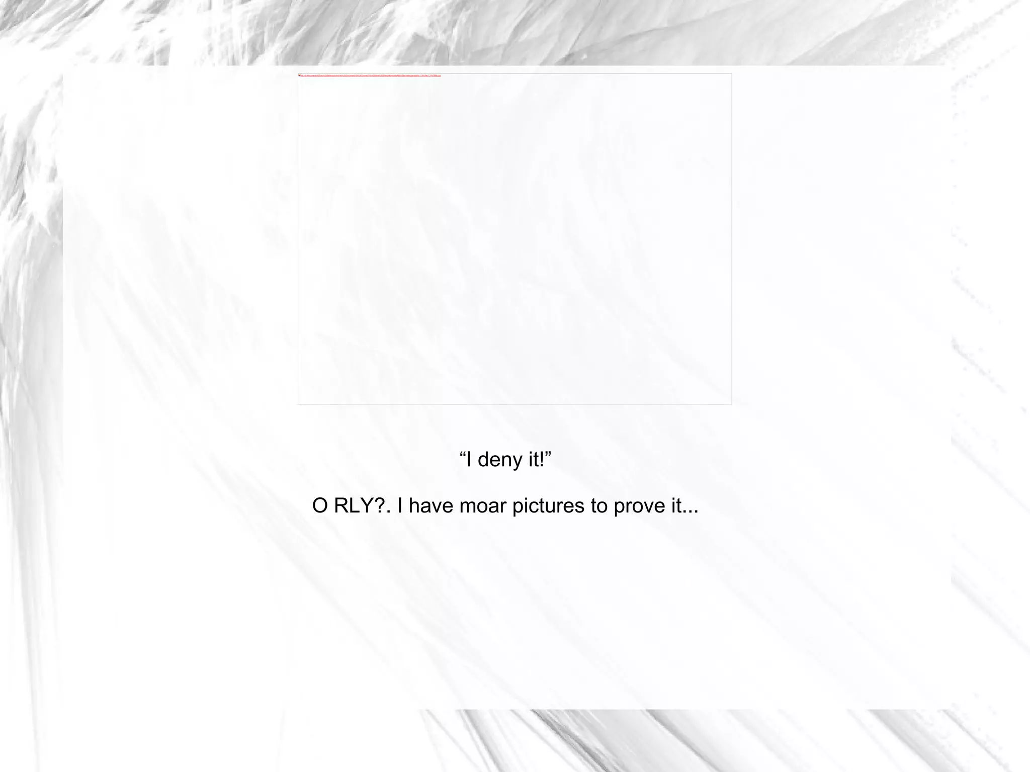 “ I deny it!” O RLY?. I have moar pictures to prove it... 