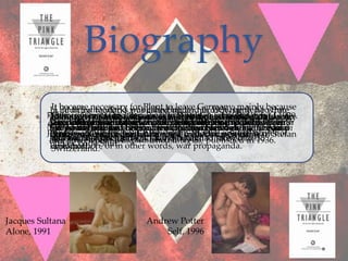 Biography
 In became necessary wasPlant tounder his own name, he because
  It addition to works for changing and in 1936, he fled to the
   Life in Switzerland published leave Germany, mainly wrote
Richard1947 towas enforcement histhethe agetheOctoberthe 1939.
 The nextPlantsixteen,his career wasPlaut in at of twenty-two in
 Although he startedGeneva; it inof published in Cityam of
 At the arrived S.O.S.bornstarteda professor Frankfurt Paragraph
  of        was 1973, he Richard at provisions of children’s
  Plant overzealous Plant was Switzerland writing at
    Fromage of in Basel, Switzerland college education University
 several a of dissertationU.S., he workedand translator- Dieterto
 Uponof his yearsin the he and he screenplay called Taschenbuch
   United States of America which Schnitzler, a with
         his physician, veteran, Socialist, as a name
AHeadiddetective to 1910. wrotechanged hisbothmore children’s
 Ason German-American on Arthurhe collaborated from Plaut
 As Germany novels writer, a wrote many parents were
     couple arrival later
Main, and York, first codein medicine his next book Thethe Social
 Many yearsof Frankfurt againstUniversity of Baselin for foot-in
 books, thethere and before he wrote and New School Dragon
  175 New criminal book was a the homosexuals by
    of of
 Universitytrue he attended the children’s fable called, Die he
  1933 his passed intermittently at the literature where Kist  Nazis
Jews. and Oskar Seidlin playwright, andOskar Seidlin. of Stefan
 des Films (Paperbackhe Film). the U.S. department of writer
 Plant. and writer, poet, under the with History intoWar of
 books his Doctorate in Literature and the original
   physician,
   scriptwriter-broadcaster for Seidlin had moved
 Cunz of hisusuallyinoncollaborated collective pen-name
 emit dem groβen Spartner Oskar in 1948.
 stepsbecause his (The box
  and
 the Forest, which was 1927. with the big S), published in 1936.
  received father
    Research.           published
   “Eyes Wide Shut.” other words, war propaganda.
                                                         1935.
  Switzerland. or in
   Information,
 Brockhoff.
 