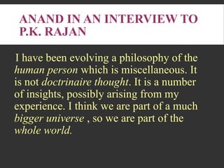 Anan Raj THE PIONEERING TRIO: MULK RAJ ANAND, R K NARAYAN AND RAJA RAO | PPTX