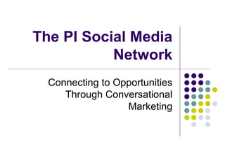 The PI Social Media Network Connecting to Opportunities Through Conversational Marketing 