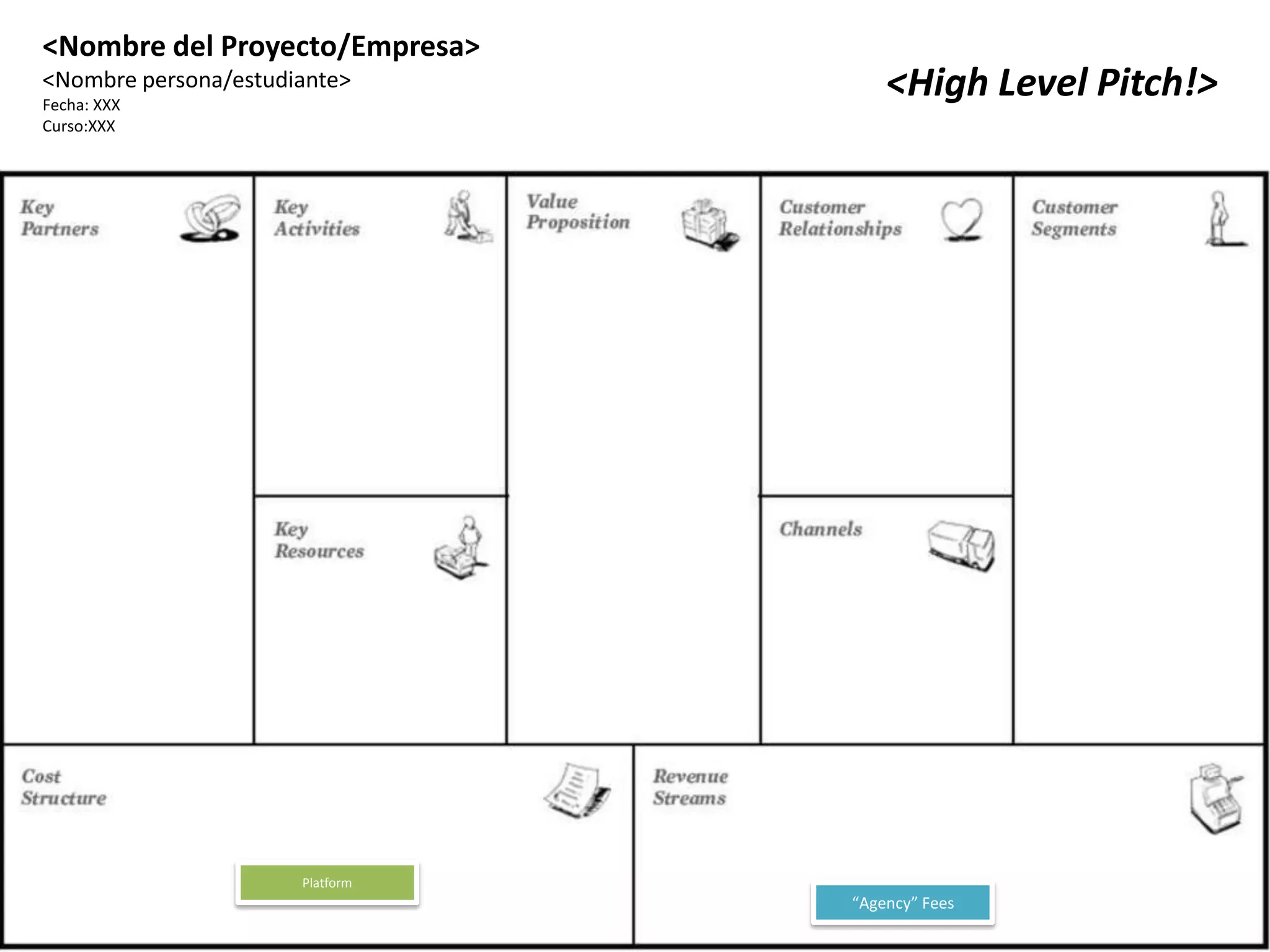<Nombre del Proyecto/Empresa><Nombre persona/estudiante>Fecha: XXXCurso:XXX<HighLevel Pitch!>Platform“Agency” Fees
