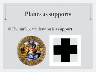 Planes as supports

The surface we draw on is a support.
 