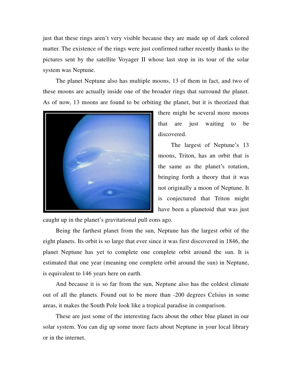 short essay about neptune