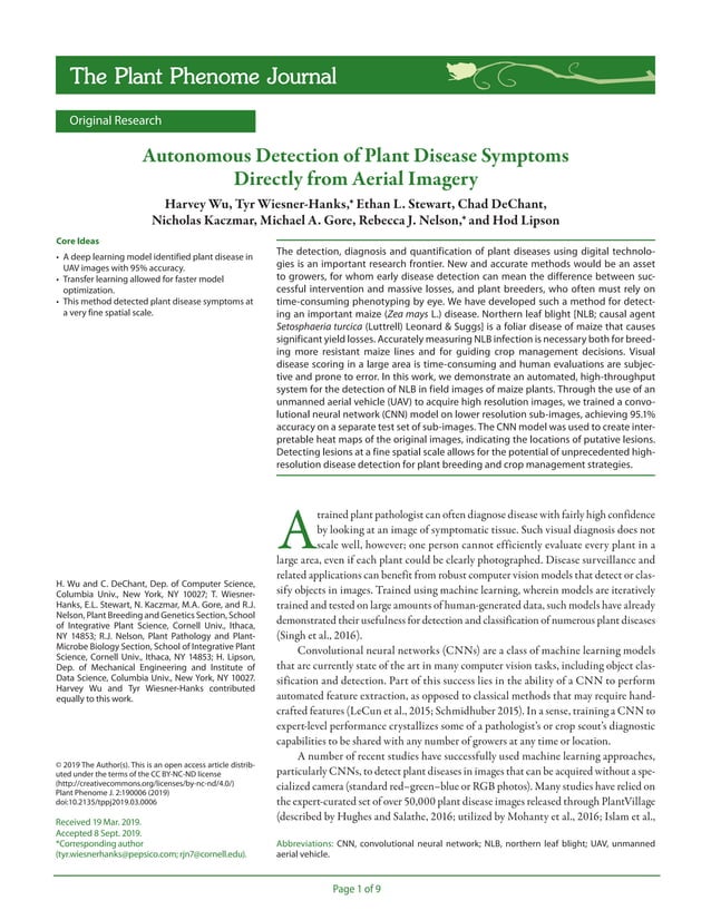 The Plant Phenome Journal 2019 Wu Autonomous Detection of Plant