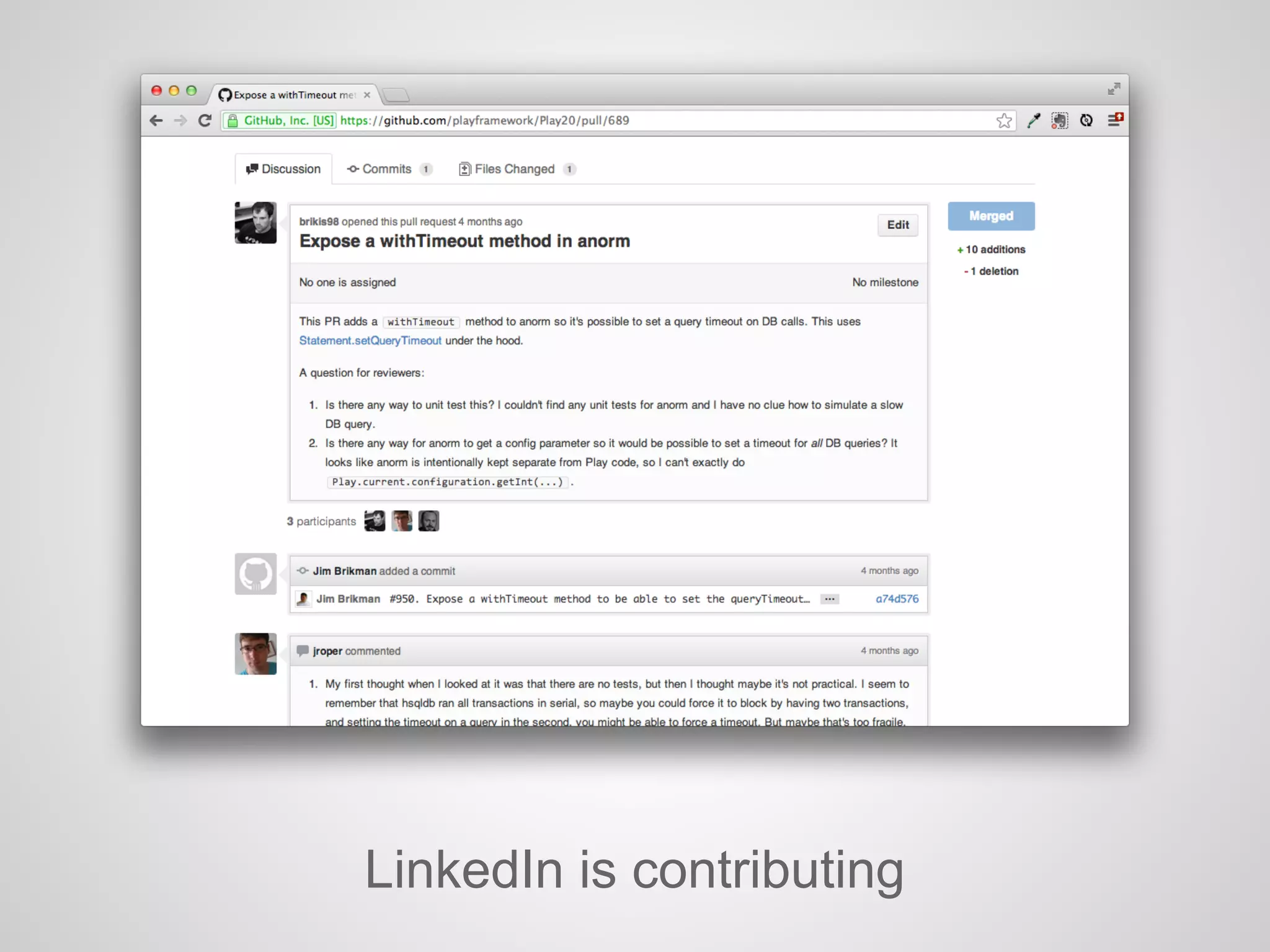 LinkedIn is contributing
 