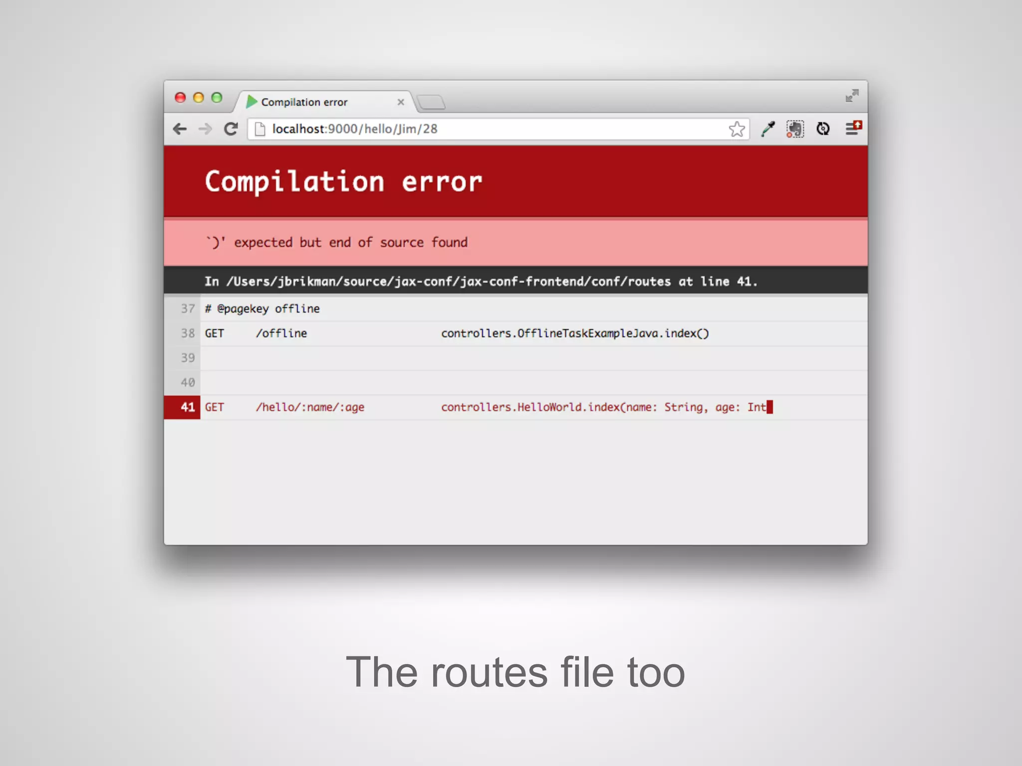 The routes file too
 