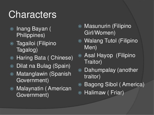 Kahapon Ngayon At Bukas Characters