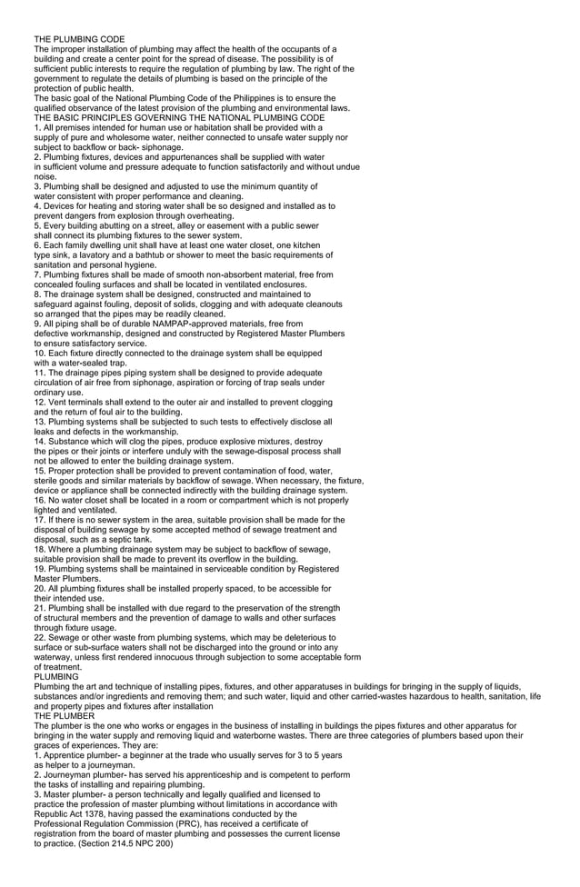 Proper Plumbing Code Installation PDF