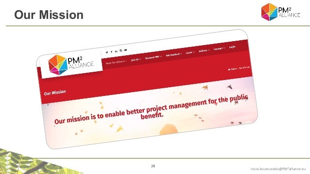 28
nicos.kourounakis@PM²alliance.eu
Our Mission
 