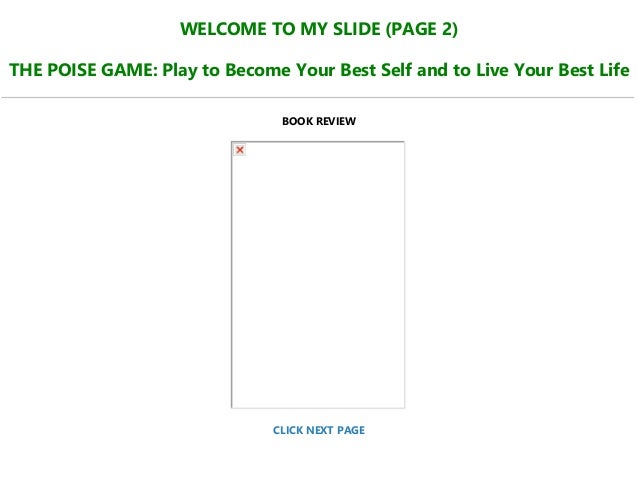 Book The Poise Game Play To Become Your Best Self And To Live You