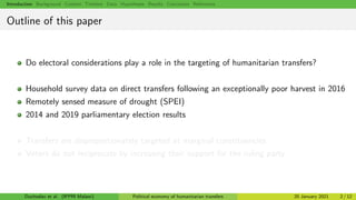 Introduction Background Context: Timeline Data Hypotheses Results Conclusion References
Outline of this paper
Do electoral...