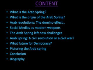 The political impact of the arab spring in the arab world