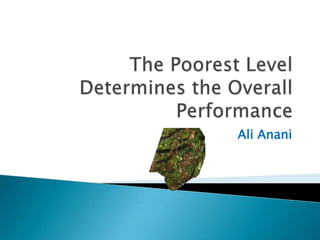 The Poorest Level Determines the Overall Performance Ali Anani 