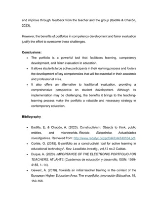 The Portfolio: A Tool for Learning, Competency Development, and ...