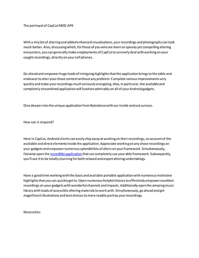 The portrayal of cap cut mod apk PDF