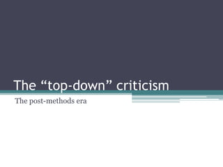 The post method era | PPTX