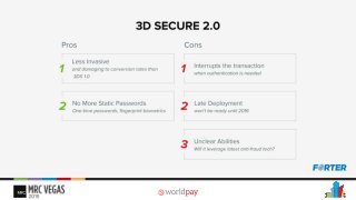 The networks are talking about a new version of 3Dsecure which is planned some time in 2016. we tried to analyze that new product but there isn’t any available info. I assume it will be less invasive and require a more friendly password flow. On the other hand, it still remains something that the user needs to do on the frontend and interrupts the transaction. Regarding the technology aspect, there isn’t any information on the product that we can conclude from.
 