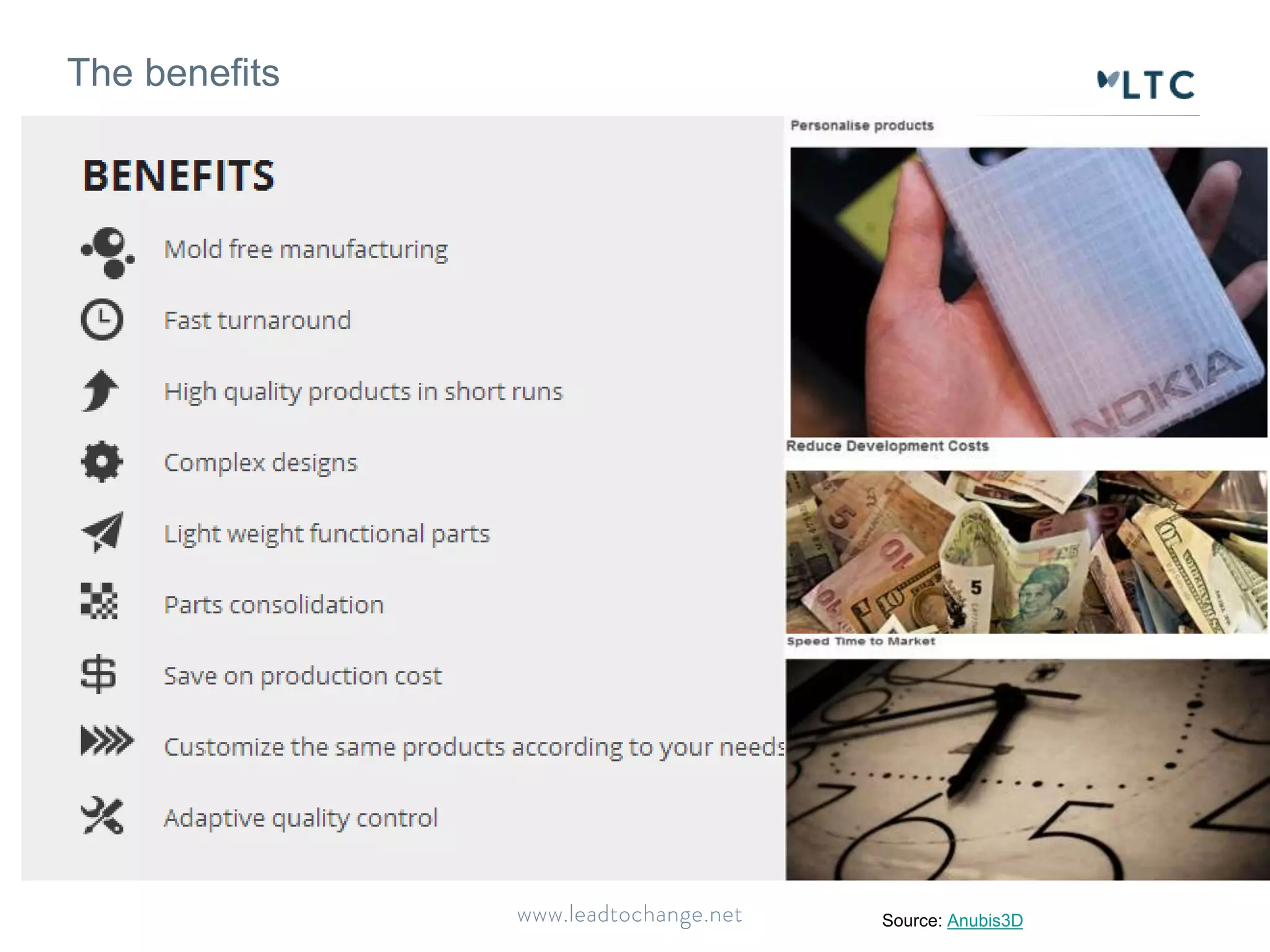 The benefits 
Source: Anubis3D 
 